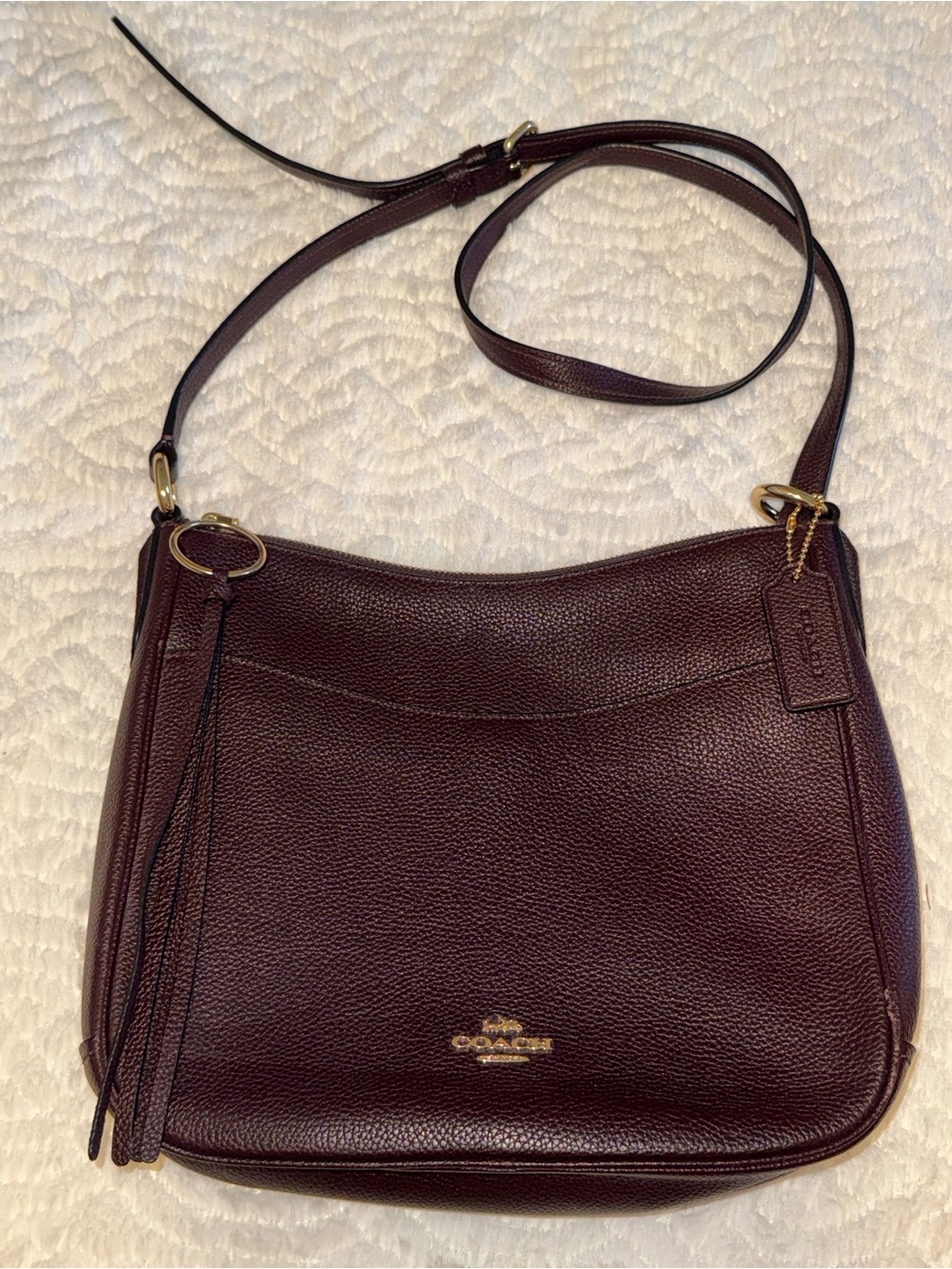 Coach Leather Crossbody Bag in Plum - Picture 2 of 9